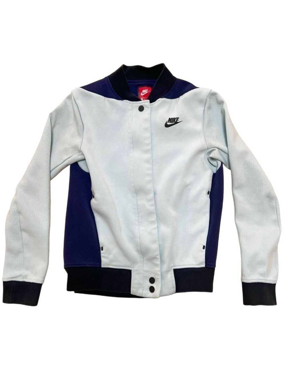 Nike Navy and Light Blue Zip Up Jacket - Size XS
